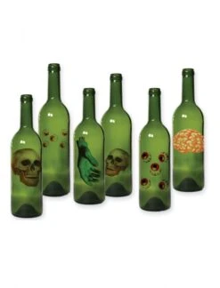Halloween Decoratie Winkel 21 6 Fles Labels 13cm Transparant