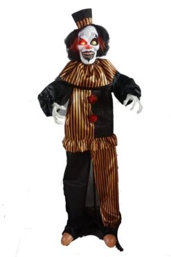 Geanimeerde Staande Clown Zwart/goud Bewegingssensor