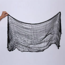 Halloween Decoratie Gaasdoek Zwart 200 X 76 Cm -Halloween Decoratie Winkel hal doek